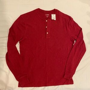 J. Crew Men’s long sleeve Henley tee - NWT - size M - dark red (color code ROC)